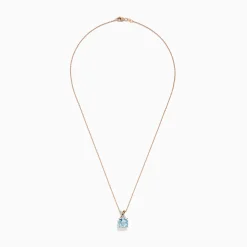 Necklaces & Pendants|Effy Jewelry Aquarius 14K Rose u0026 White Gold Aquamarine and Diamond Pendant