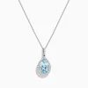 Necklaces & Pendants|Effy Jewelry Aquarius 14K White Gold Aquamarine and Diamond Pendant