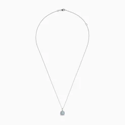 Necklaces & Pendants|Effy Jewelry Aquarius 14K White Gold Aquamarine and Diamond Pendant, 0.78 TCW