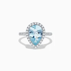 Rings|Effy Jewelry Aquarius 14K White Gold Aquamarine and Diamond Ring