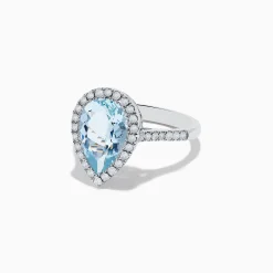 Rings|Effy Jewelry Aquarius 14K White Gold Aquamarine and Diamond Ring