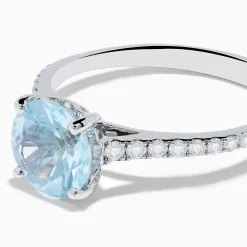 Rings|Effy Jewelry Aquarius 14K White Gold Aquamarine and Diamond Ring