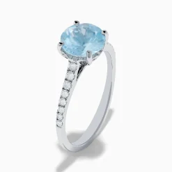Rings|Effy Jewelry Aquarius 14K White Gold Aquamarine and Diamond Ring