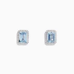 Earrings|BH Multi Aquarius 14K White Gold Aquamarine and Diamond Earrings, 2.80 TCW