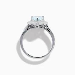 Rings|Effy Jewelry Aquarius 14K White Gold Aquamarine and Diamond Cocktail Ring