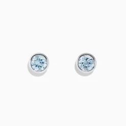 Earrings|BH Multi Aquarius 14K White Gold Aquamarine Stud Earrings, 0.90 TCW