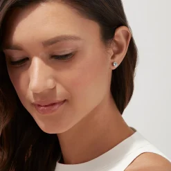 Earrings|BH Multi Aquarius 14K White Gold Aquamarine Stud Earrings, 0.90 TCW