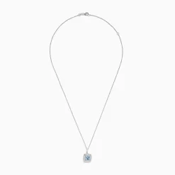 Necklaces & Pendants|Effy Jewelry Aquarius 14K White Gold Aquamarine and Diamond Pendant