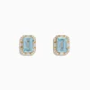 Earrings|Effy Jewelry Aquarius 14K Yellow Gold Aquamarine and Diamond Earrings