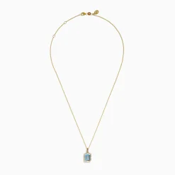 Necklaces & Pendants|Effy Jewelry Aquarius 14K Yellow Gold Aquamarine and Diamond Pendant