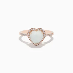 Rings|Effy Jewelry Aurora 14K Rose Gold Diamond and Opal Heart Ring