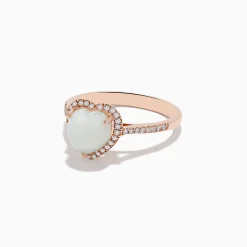 Rings|Effy Jewelry Aurora 14K Rose Gold Diamond and Opal Heart Ring
