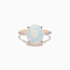 Rings|Effy Jewelry Aurora 14K Rose Gold Opal and Diamond Ring