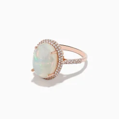 Rings|Effy Jewelry Aurora 14K Rose Gold Opal and Diamond Ring