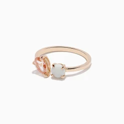 Rings|Effy Jewelry Aurora 14K Rose Gold Opal and Morganite Toi Et Moi Ring