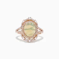 Rings|BH Multi Aurora 14K Rose Gold Opal and Diamond Cocktail Ring, 4.06 TCW