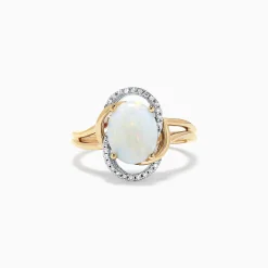 Rings|Effy Jewelry Aurora 14K Two Tone Gold Opal and Diamond Ring, 1.49 TCW