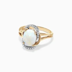 Rings|Effy Jewelry Aurora 14K Two Tone Gold Opal and Diamond Ring, 1.49 TCW