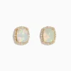 Earrings|Effy Jewelry Aurora 14K Yellow Gold Diamond and Opal Stud Earrings