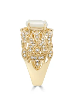 Rings|Effy Jewelry Aurora 14K Yellow Gold Opal and Diamond Ring, 0.97 TCW