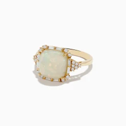 Rings|Effy Jewelry Aurora 14K Yellow Gold Opal and Diamond Ring