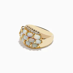 Rings|Effy Jewelry Aurora 14K Yellow Gold Opal and Diamond Ring