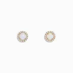 Earrings|BH Multi Aurora 14K Yellow Gold Opal and Diamond Earrings, 0.87 TCW