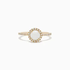 Rings|BH Multi Aurora 14K Yellow Gold Opal and Diamond Ring, 0.72 TCW
