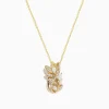 Necklaces & Pendants|Effy Jewelry Aurora 14K Yellow Gold Opal and Diamond Leaf Pendant