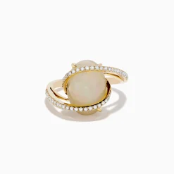 Rings|Effy Jewelry Aurora 14K Yellow Gold Opal and Diamond Ring
