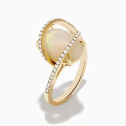 Rings|Effy Jewelry Aurora 14K Yellow Gold Opal and Diamond Ring