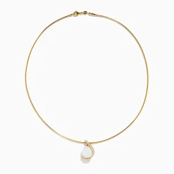 Necklaces & Pendants|Effy Jewelry Aurora 14K Yellow Gold Opal and Diamond Snake Chain