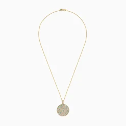 Necklaces & Pendants|BH Multi Aurora 14K Yellow Gold Opal and Diamond Filagree Pendant, 3.76 TCW