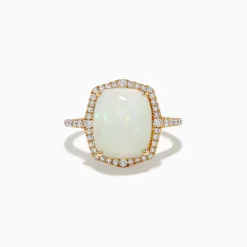 Rings|BH Multi Aurora 14K Yellow Gold Opal and Diamond Ring