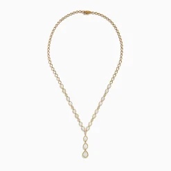 Necklaces & Pendants|Effy Jewelry Aurora 14K Yellow Gold Opal and Diamond Y Necklace