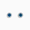 Earrings|BH Multi Bella Bleu 14K Gold Blue and White Diamond Stud Earrings, 0.71 TCW