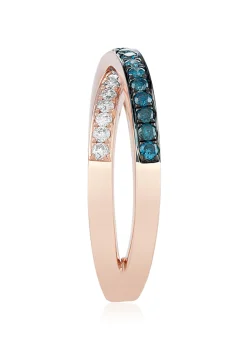Rings|Effy Jewelry Bella Bleu 14K Rose Gold Blue u0026 White Diamond Crossover Ring, 0.57 TCW