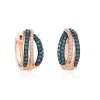 Earrings|Effy Jewelry Bella Bleu 14K Rose Gold Blue and White Diamond Earrings, 0.51 TCW