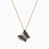 Necklaces & Pendants|Effy Jewelry Bella Bleu 14K Rose Gold White and Blue Diamond Butterfly Pendant