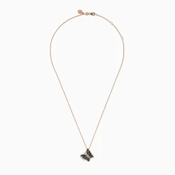 Necklaces & Pendants|Effy Jewelry Bella Bleu 14K Rose Gold White and Blue Diamond Butterfly Pendant