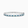 Bracelets|BH Multi Bella Bleu 14K White Gold Blue and White Diamond Bangle, 1.27 TCW