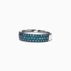 Rings|Effy Jewelry Bella Bleu 14K White Gold Blue Diamond Band Ring, 0.87 TCW