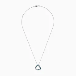 Necklaces & Pendants|Effy Jewelry Bella Bleu 14K White Gold Blue and White Diamond Heart Pendant