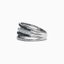 Rings|Effy Jewelry Bella Bleu 14K White Gold Blue and White Diamond Ring, 0.56 TCW