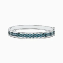 Bracelets|Effy Jewelry Bella Bleu 14K White Gold Blue and White Diamond Bangle, 4.47 TCW