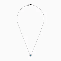 Necklaces & Pendants|Effy Jewelry Bella Bleu 14K White Gold Blue and White Diamond Pendant 0.60 TCW