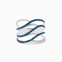 Rings|Effy Jewelry Bella Bleu 14K White Gold Blue and White Diamond Ring, 0.47 TCW