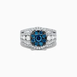 Rings|BH Multi Bella Bleu 14K White Gold Blue and White Diamond Ring, 2.16 TCW