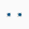 Earrings|BH Multi Bella Bleu 14K White Gold Blue Diamond Stud Earrings, 0.53 TCW