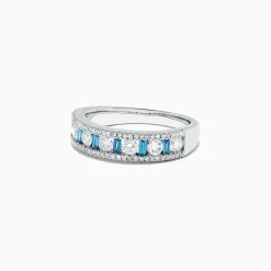 Rings|Effy Jewelry Bella Bleu 14K White Gold Blue and White Diamond Ring, 0.97 TCW
